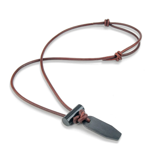 NexLand FNL-CS4015 Ceramic Striker Fire Starter Necklace Ferro Rod Toggle Leather Cord for Bushcraft Camping Emergency Fire Starting